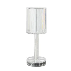 Tafellamp kristal - multikleur - 8.5x8.5x24.5 cm