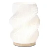 Tafellamp swirl Marian - wit/bruin - ø16x20.5 cm