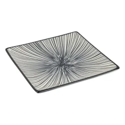 Tapas bord Sevilla - zwarte lijnen - 15x15 cm