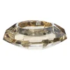 Theelichthouder Kristal - licht bruin -ø8x3 cm