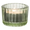 Theelichthouder ribbel - groen - ø5x3.7 cm
