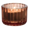 Theelichthouder ribbel - rood - ø5x3.7 cm