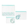 Transparante travel bags - wit/blauw - set van 3