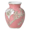 Vaas bloemenprint klein - roze - ø9x11.5 cm