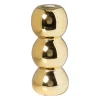 Vaas geribbeld - goud - ø12.5x5 cm