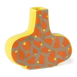 Vaas giraf - groen/zwart - 16x19x9.5 cm