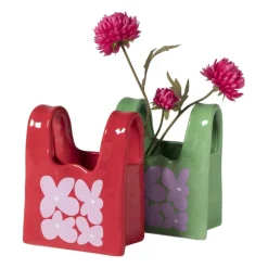 Vaas handtas Bianca - rood/roze - 17.5x14x8.5 cm
