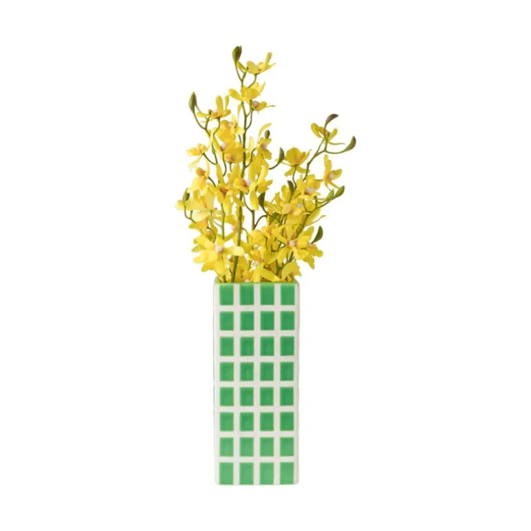 Vaas tegel groot - groen - 20x8x8 cm