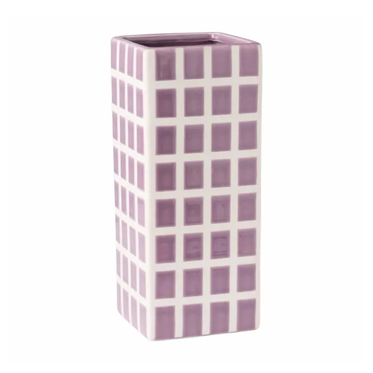 Vaas tegel groot - paars - 20x8x8 cm