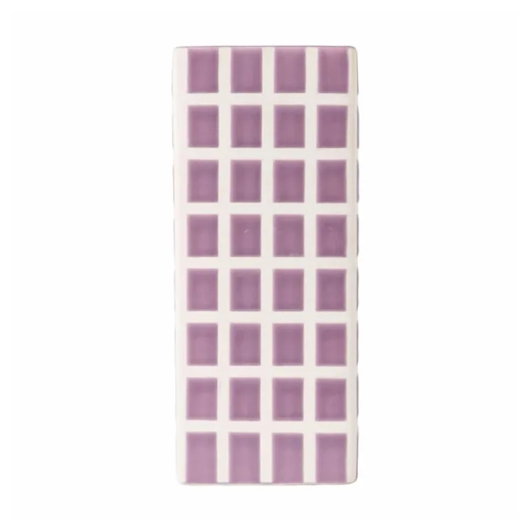 Vaas tegel groot - paars - 20x8x8 cm