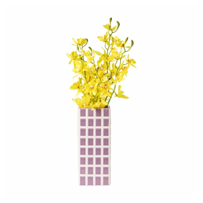 Vaas tegel groot - paars - 20x8x8 cm