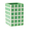 Vaas tegel klein - groen - 12x8x8 cm