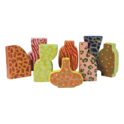 Vaas zebra - rood/oranje - 20.8x13x5.2 cm