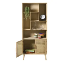 Vakkenkast Java met deuren - bruin - 170x70x33.5 cm