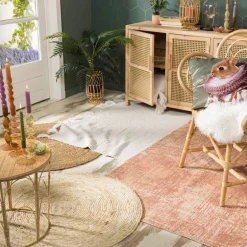 Vloerkleed riet - bruin - 87 cm