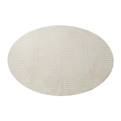Vloerkleed wave ovaal - wit - 120x180 cm