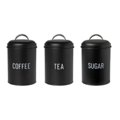 Voorraadblik tea - zwart - ø11x15 cm