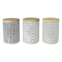Voorraadpot Kasitoo stip - zwart/wit - 600 ml
