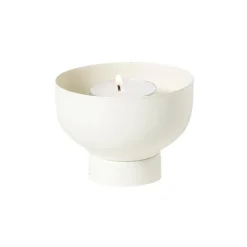 Waxinelichthouder met standaard - wit - ø8x6 cm