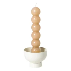 Waxinelichthouder met standaard - wit - ø8x6 cm
