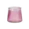 Waxinelichthouder roze - glas - ø8.3x7.3 cm