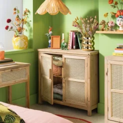 Webbing kast Bandung - naturel - 72x80.5x39 cm