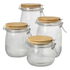 Weckpot met bamboe deksel - 500 ml