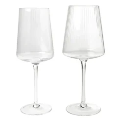 Wijnglas ribbel groot - glas - 400 ml