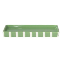 Zeepschaaltje blokjes - groen/wit - 1.3x15.8x8.3 cm